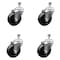 Service Caster 4 Inch SS Soft Rubber Wheel Swivel 10mm Threaded Stem Caster Set SCC SCC-SSTS20S414-SRS-M1015-4 - alternate 1